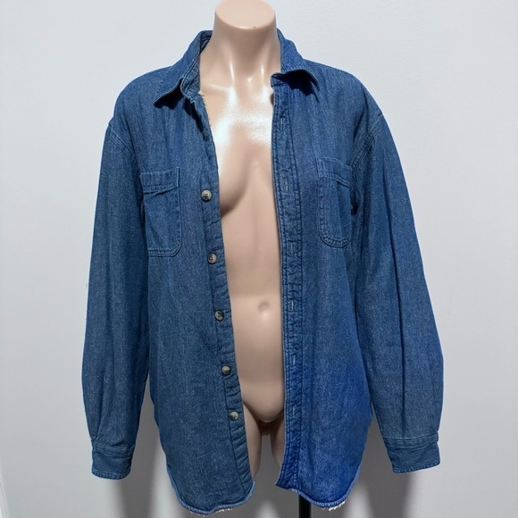 Wrangler Denim Sherpa Shacket Shirt Jacket Small Men’s Chore - Picture 1 of 9